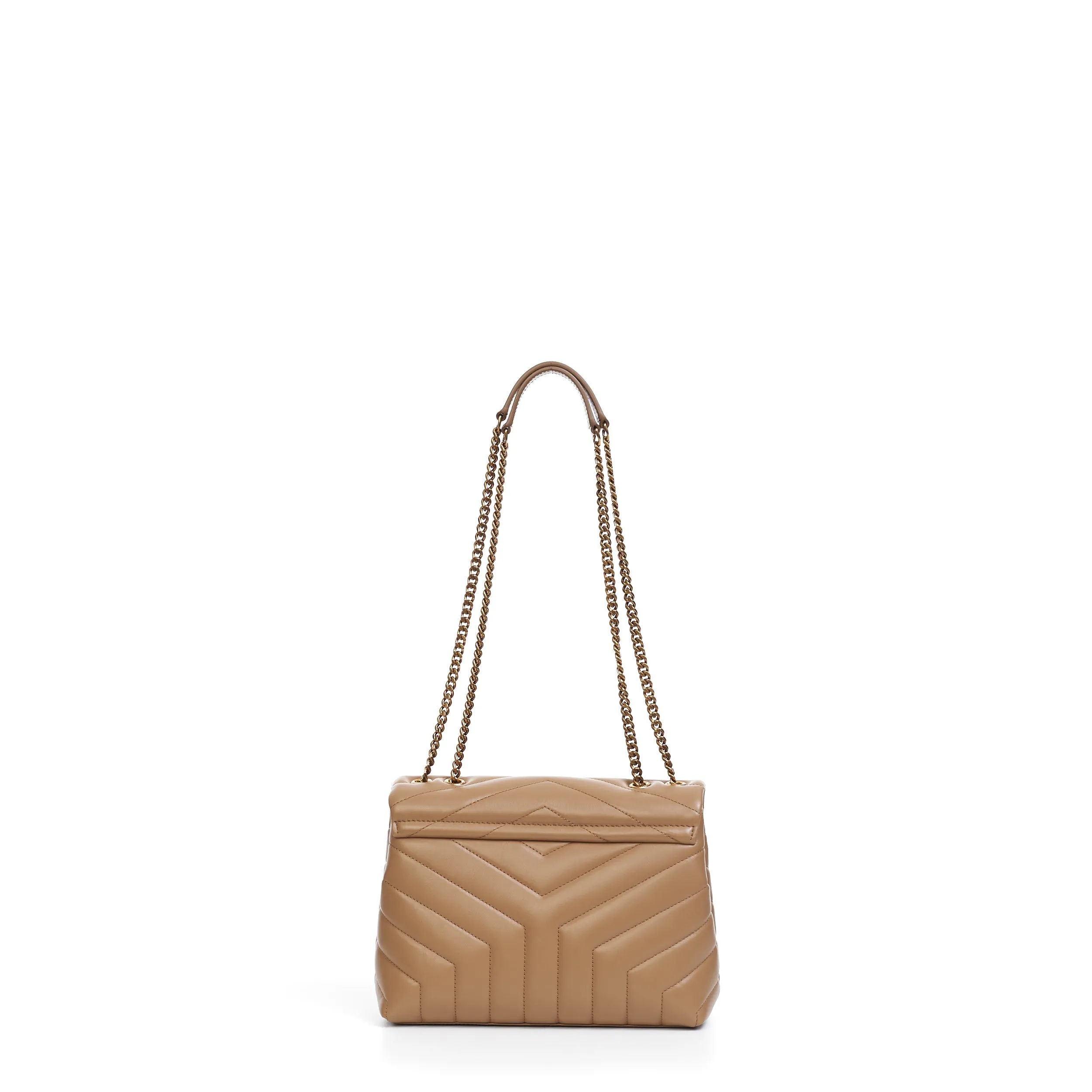 Loulou Small Chain Bag In Tan Quilted "Y" Leather
