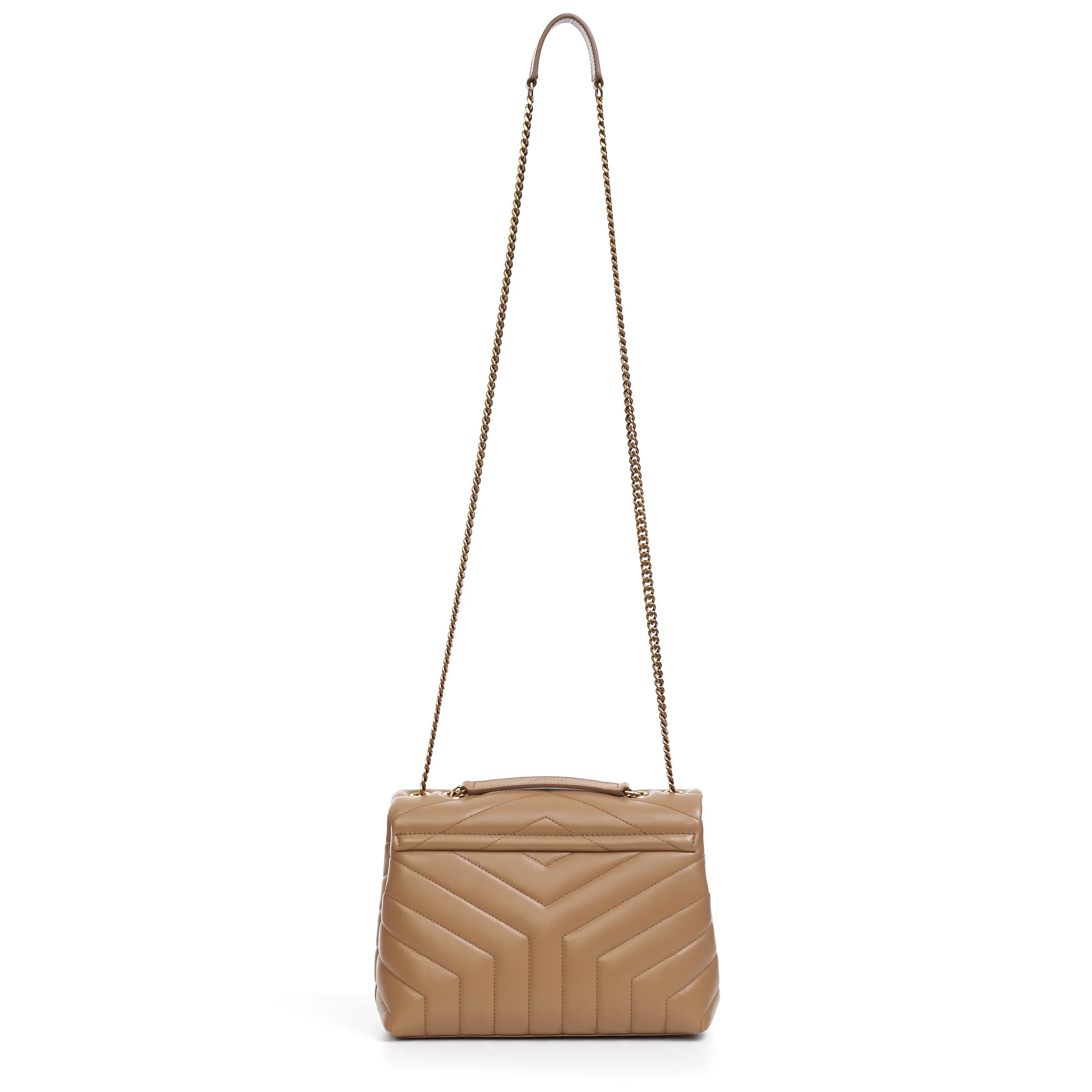 Loulou Small Chain Bag In Tan Quilted "Y" Leather