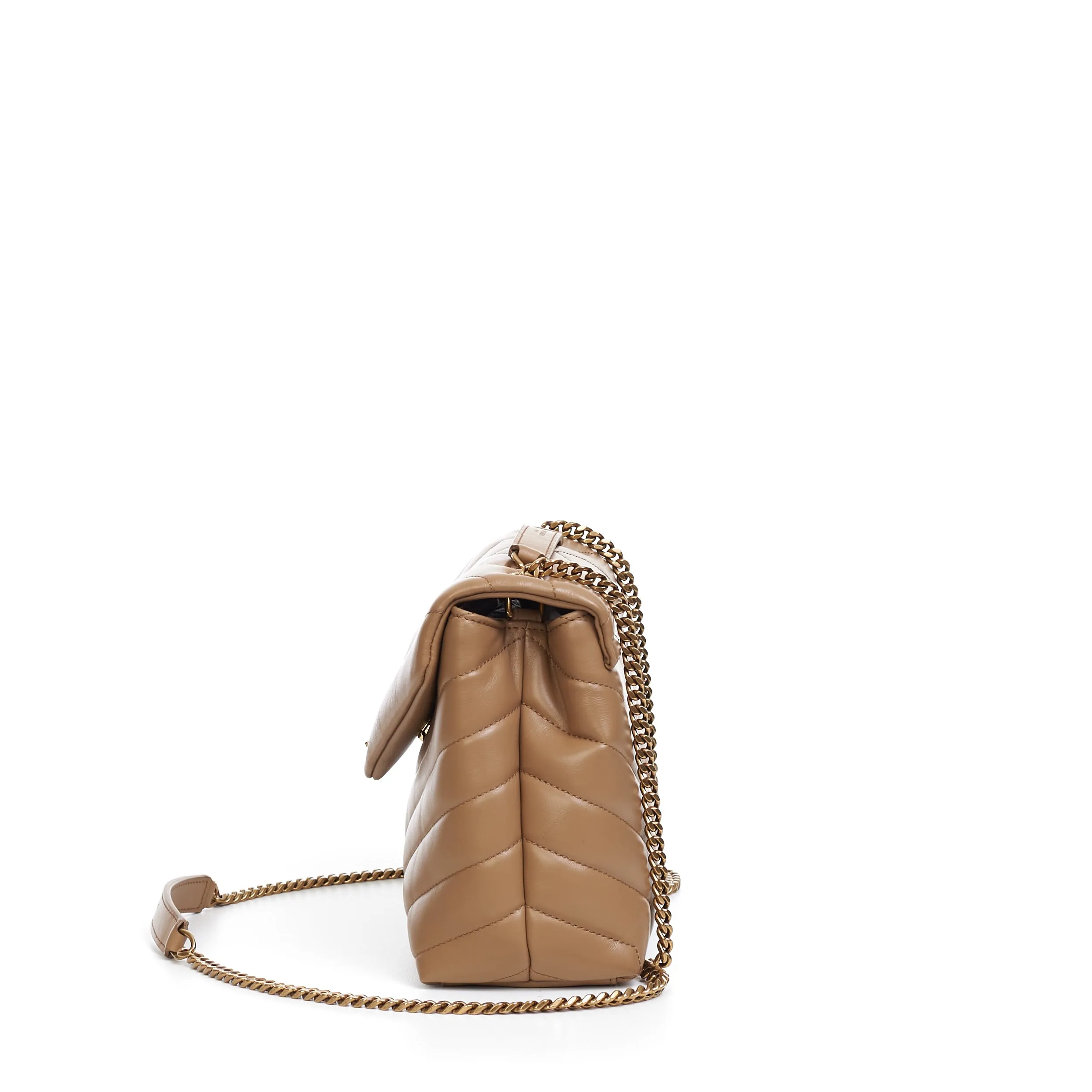 Loulou Small Chain Bag In Tan Quilted "Y" Leather