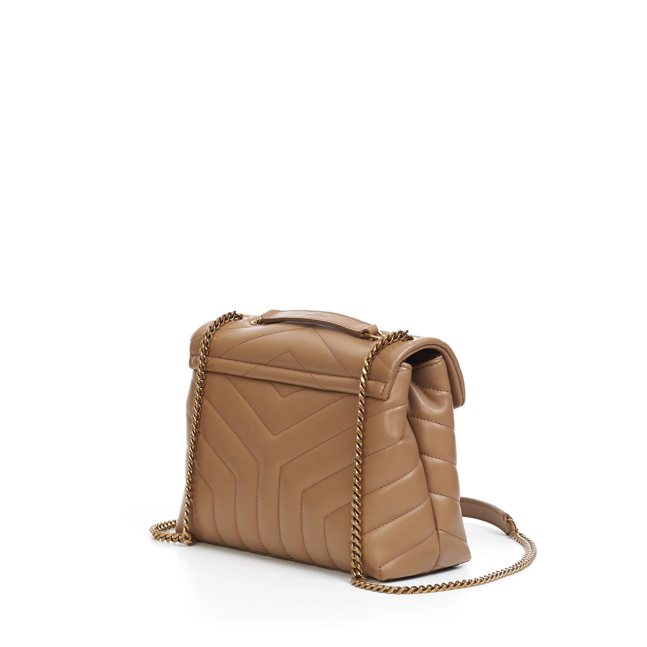 Loulou Small Chain Bag In Tan Quilted "Y" Leather