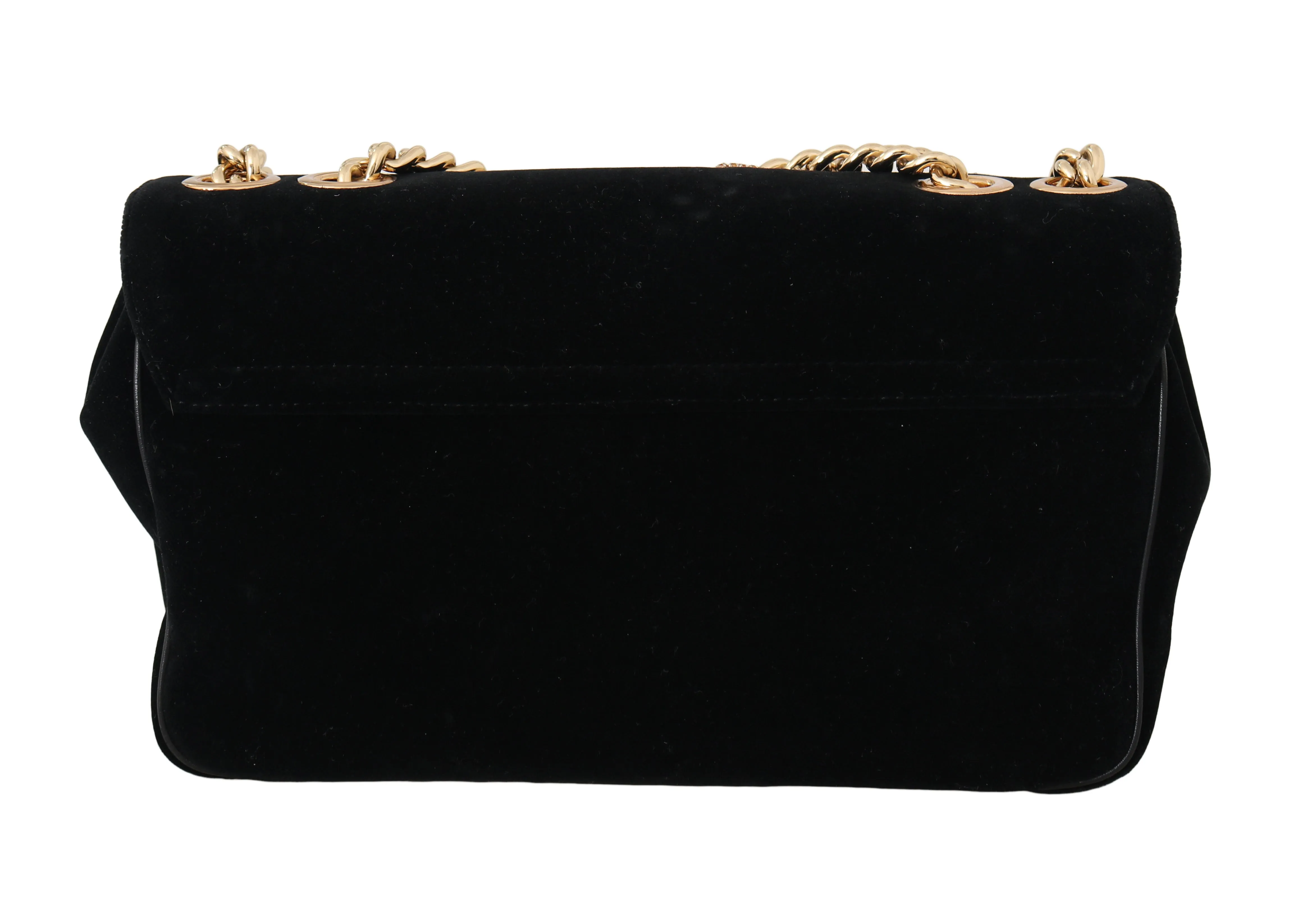 LUCIA Black Velvet Crystal BAR Shoulder Purse