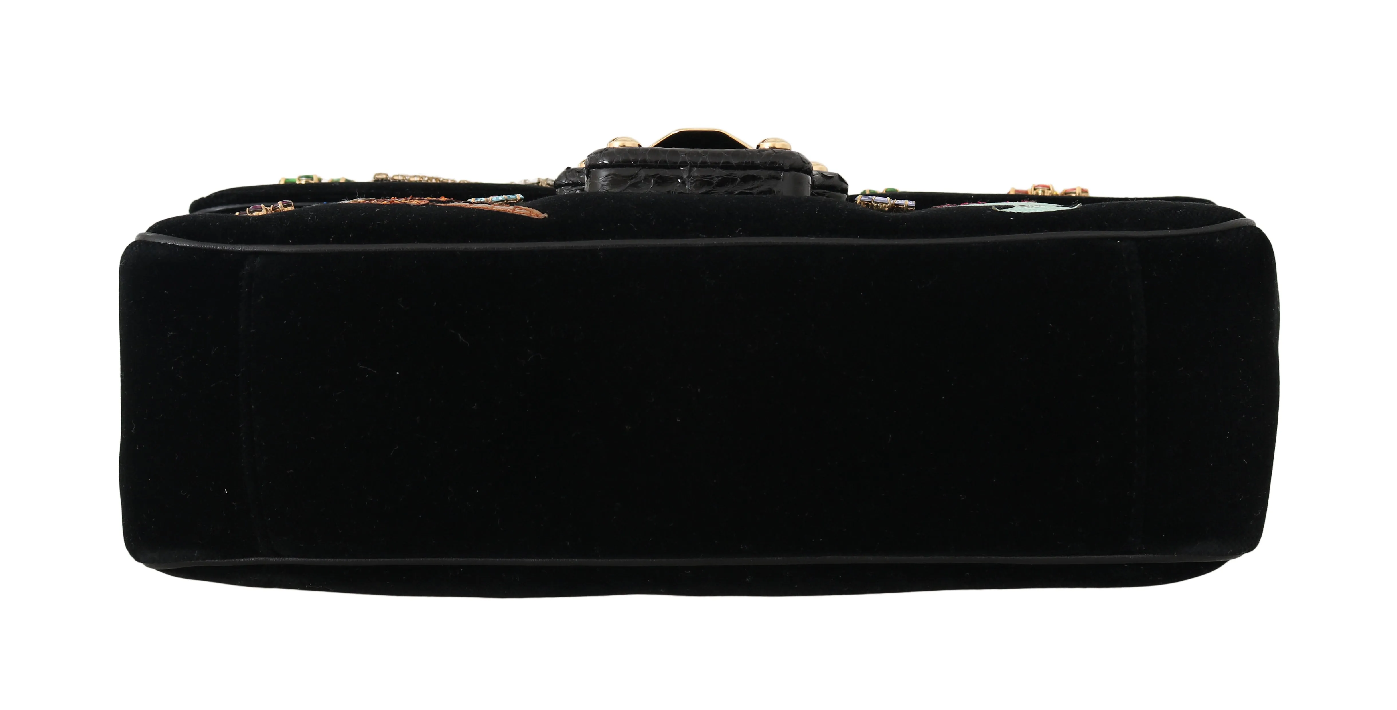 LUCIA Black Velvet Crystal BAR Shoulder Purse