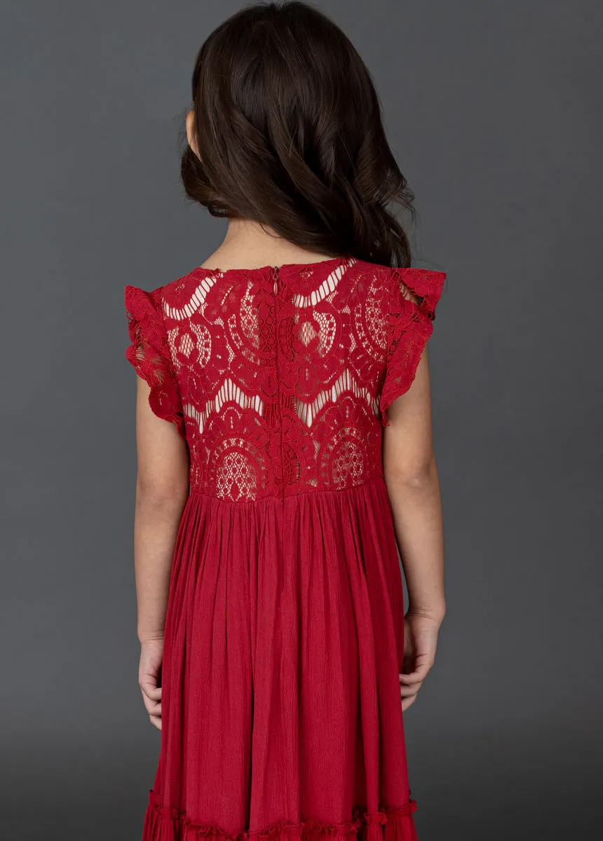 Macy Dress in Crimson