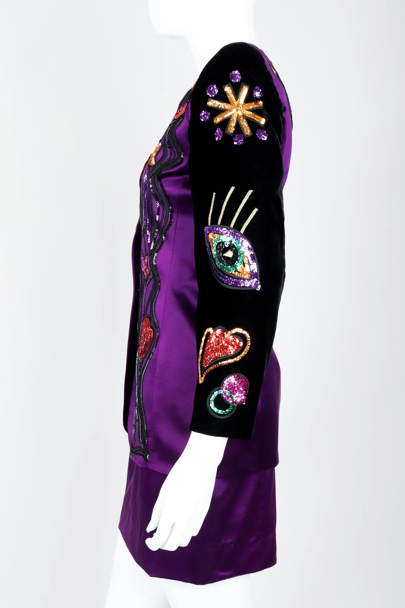 Magic Eye Satin Jacket & Skirt Set