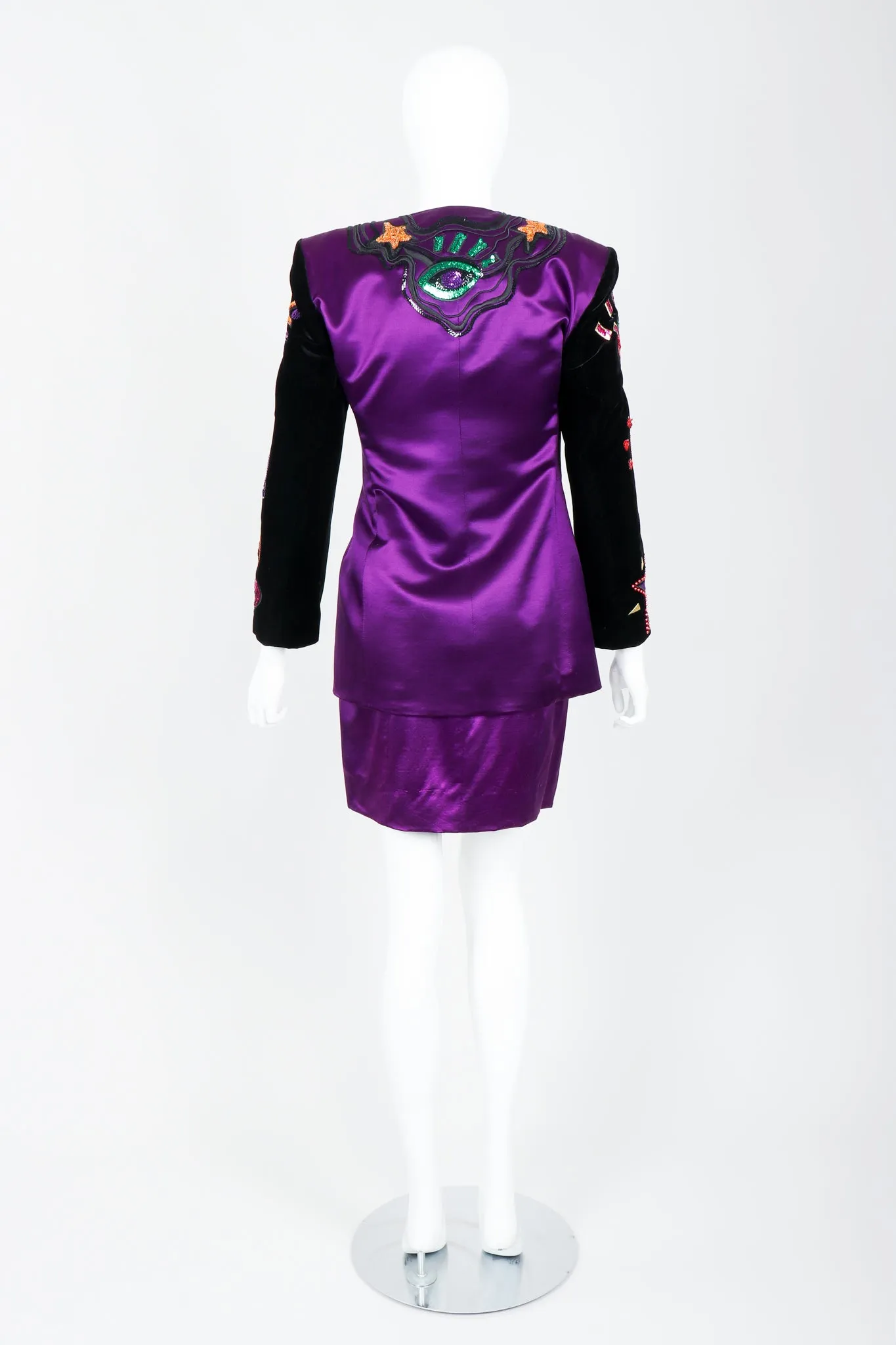 Magic Eye Satin Jacket & Skirt Set