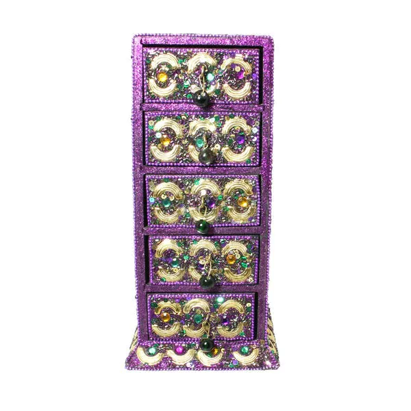 Mardi Gras Half Circle Chest w/5 Drawers