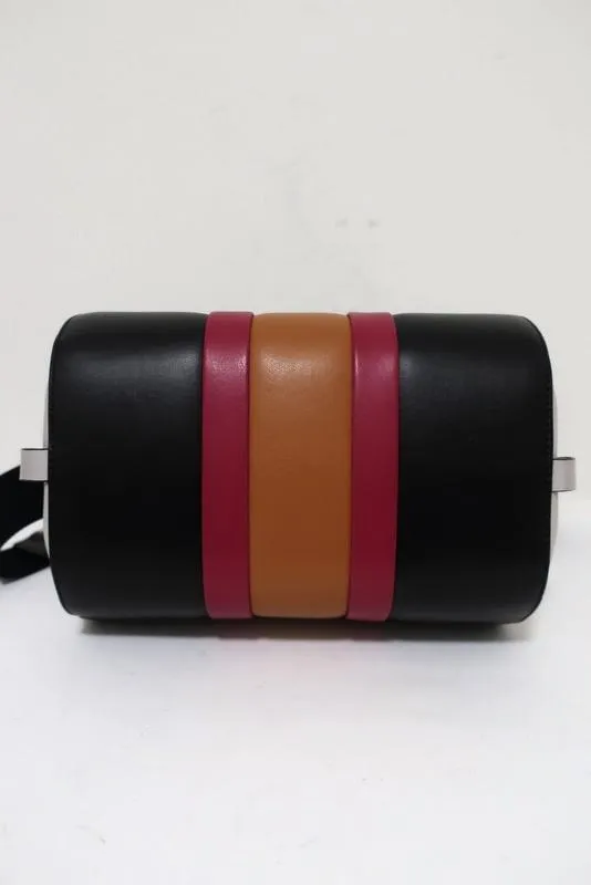 Marni Duffle Bag Black/Multicolor Striped Leather Small Crossbody Bag