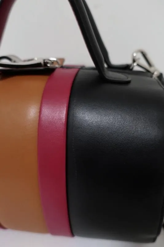 Marni Duffle Bag Black/Multicolor Striped Leather Small Crossbody Bag