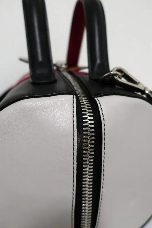 Marni Duffle Bag Black/Multicolor Striped Leather Small Crossbody Bag