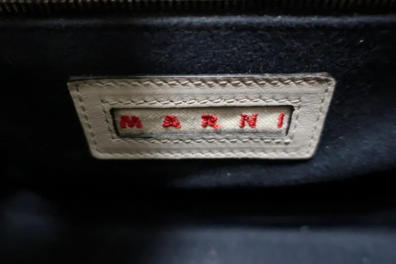 Marni Duffle Bag Black/Multicolor Striped Leather Small Crossbody Bag