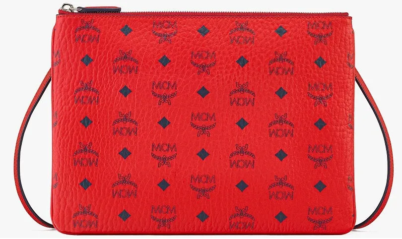 MCM Crossbody Pouch in Visetos Original-MYZAAVI02-Candy Red-Medium