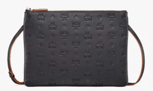 MCM Klara Crossbody Pouch in Monogram Leather-MYZBSKM03-Black