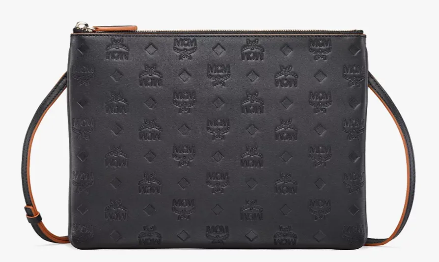 MCM Klara Crossbody Pouch in Monogram Leather-MYZBSKM03-Black