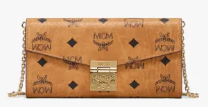 MCM Wallet on Chain Patricia Visetos Flap-MYLAAPA02- Cognac- Large