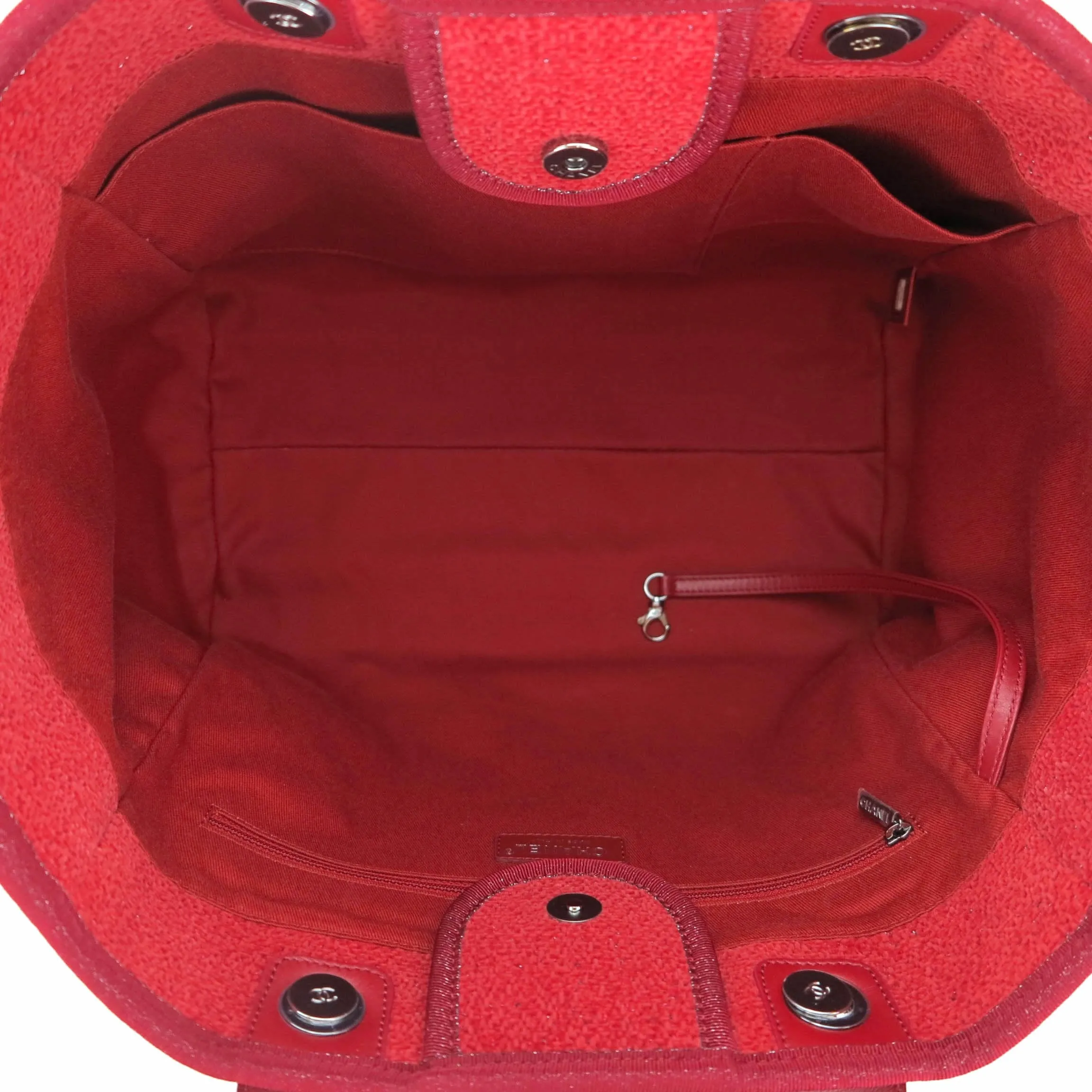 Medium Glitter Deauville Tote in Red Lurex