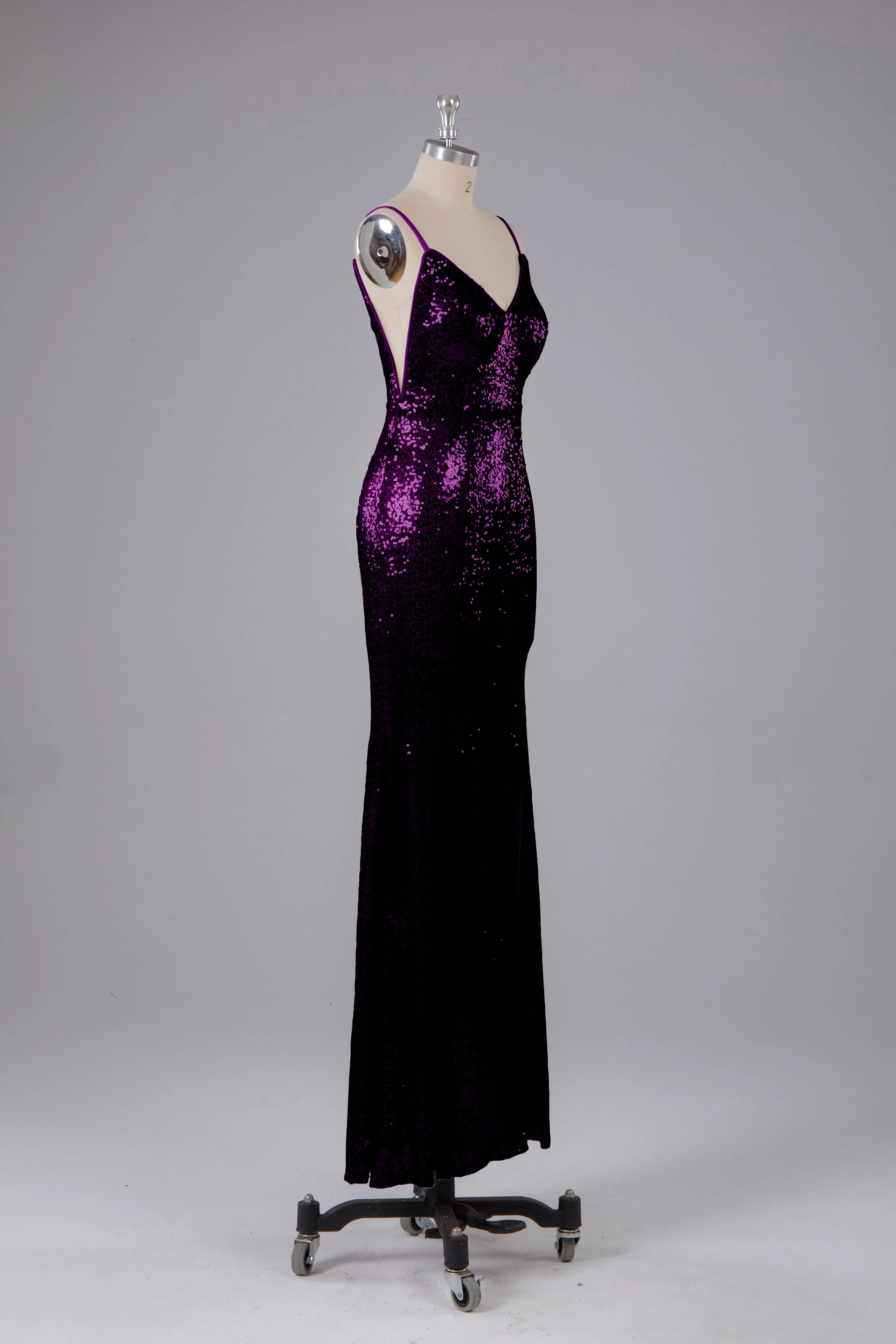 Mermaid Sequins Spaghetti Straps Long Bridesmaid Dress
