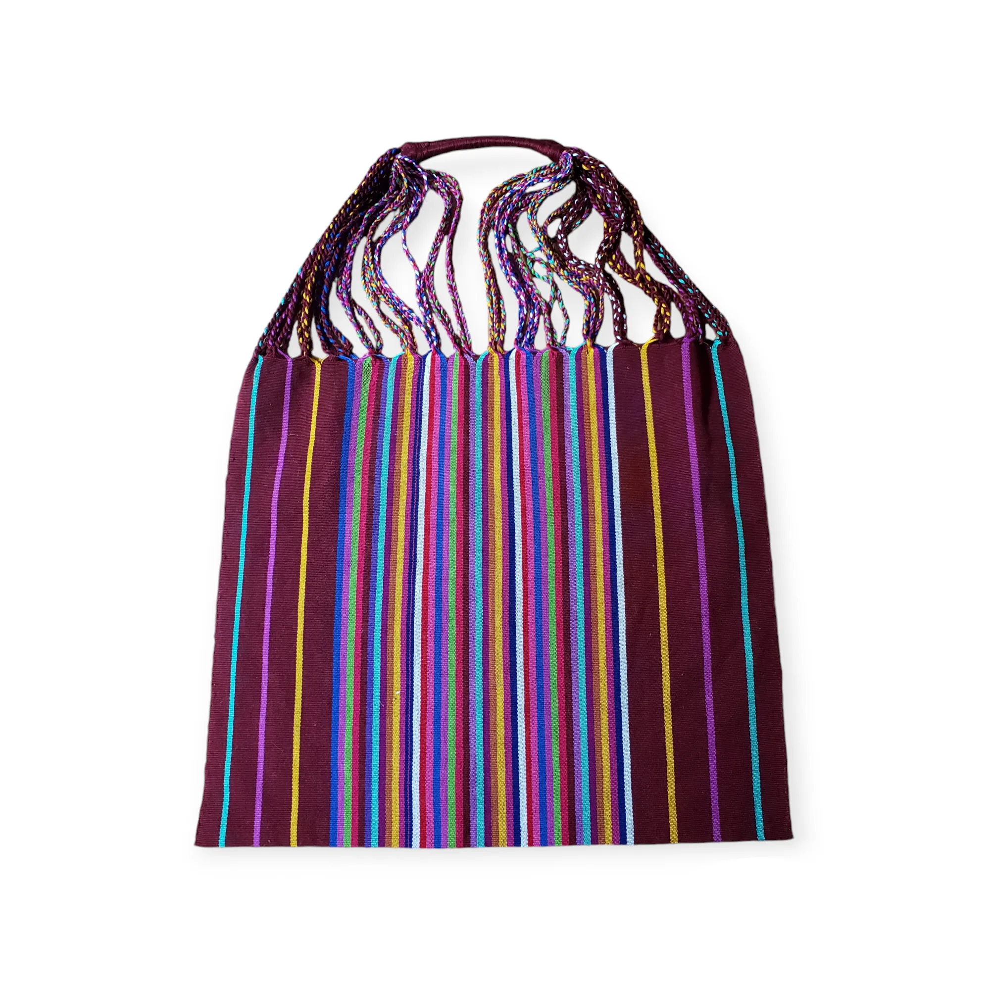 Mexican Striped Hammock Bag Woven Tote Chiapas Women's Handmade