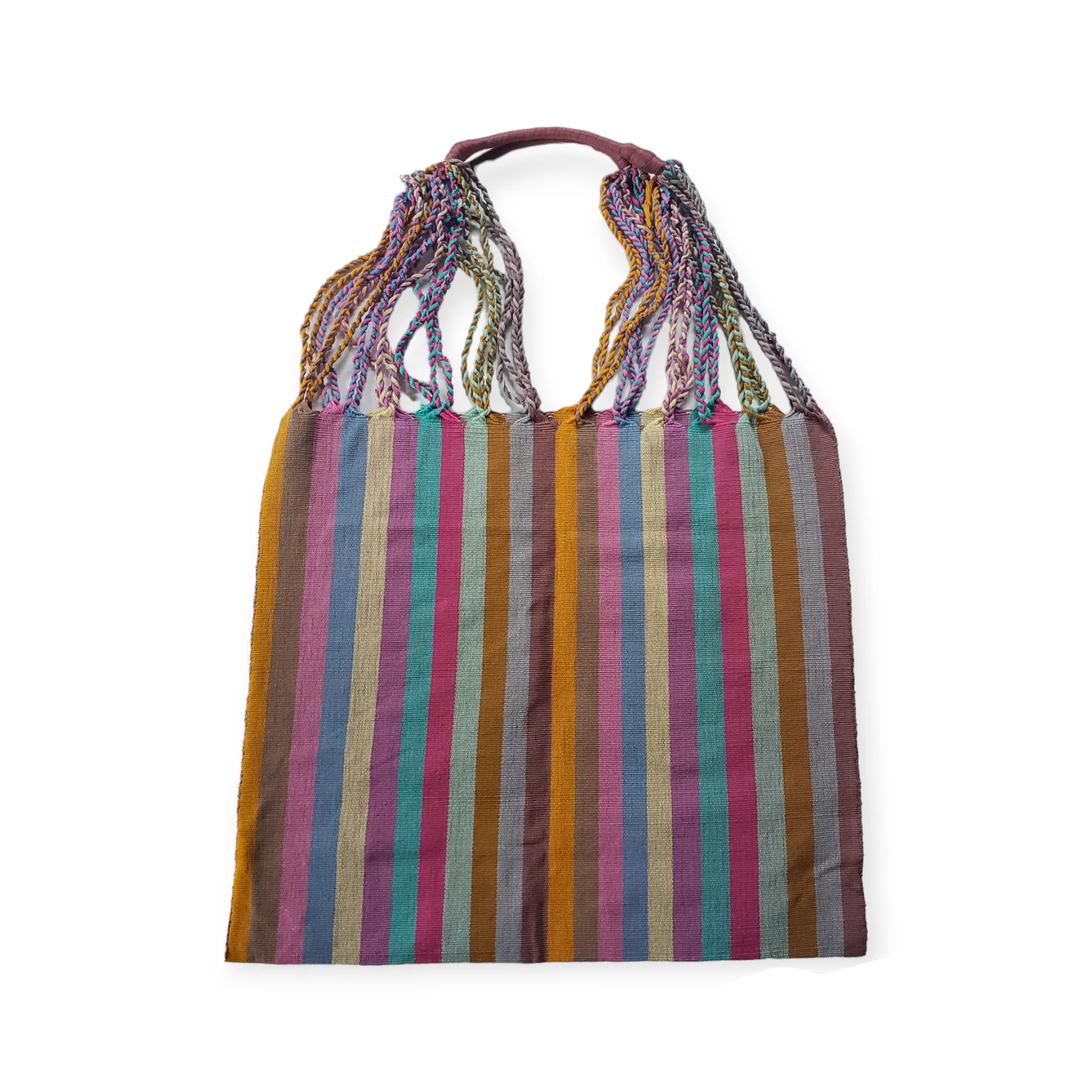 Mexican Striped Hammock Bag Woven Tote Chiapas Women's Handmade