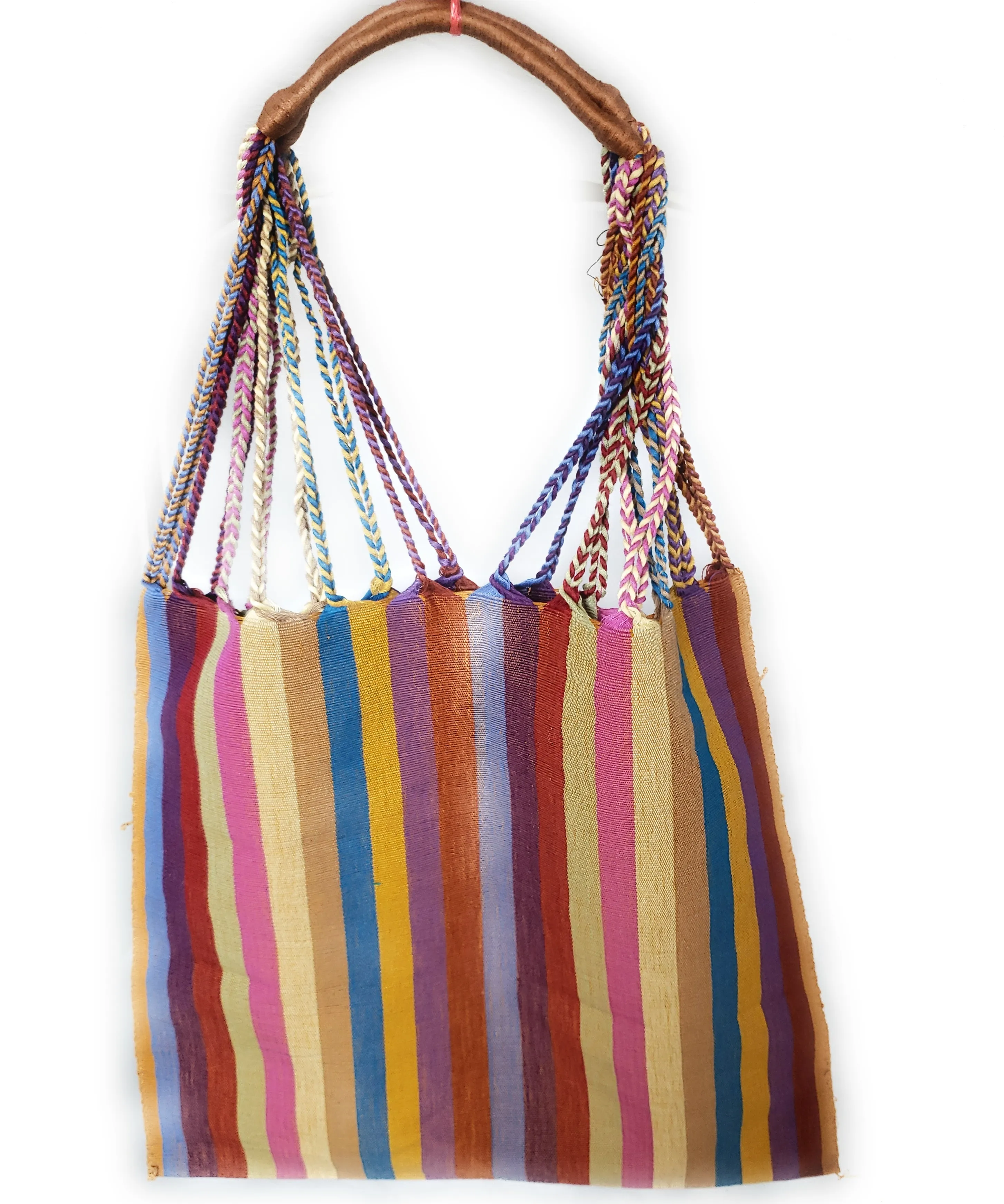 Mexican Striped Hammock Bag Woven Tote Chiapas Women's Handmade
