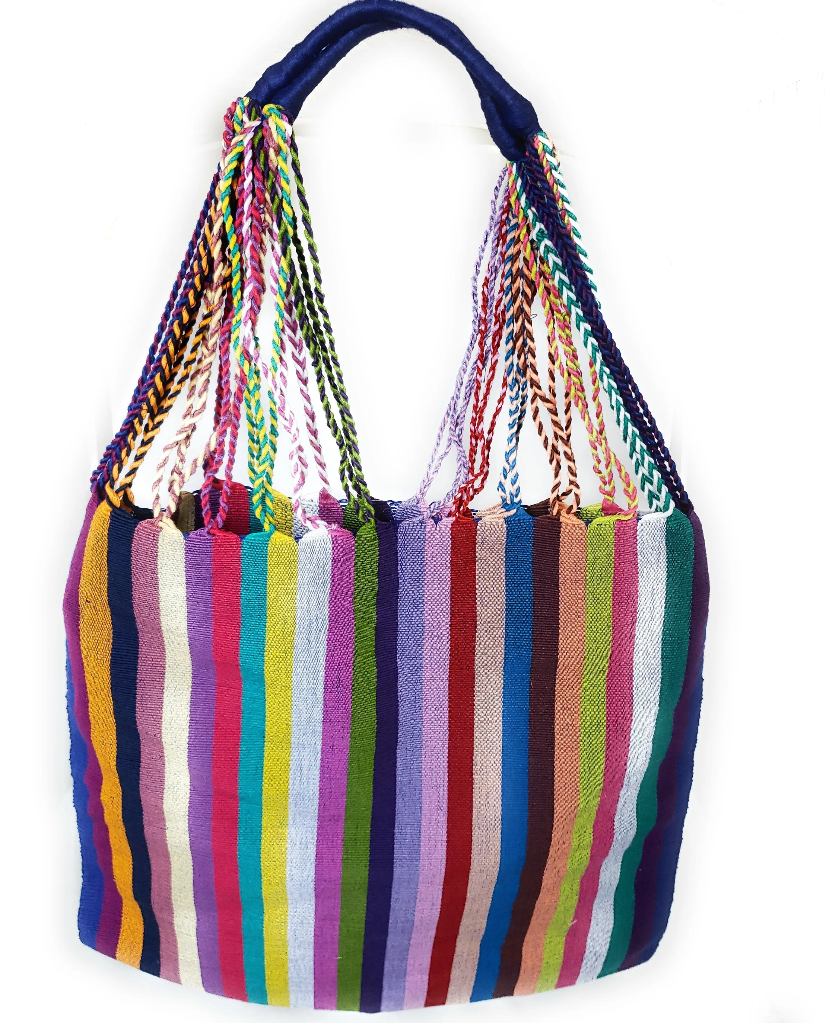 Mexican Striped Hammock Bag Woven Tote Chiapas Women's Handmade