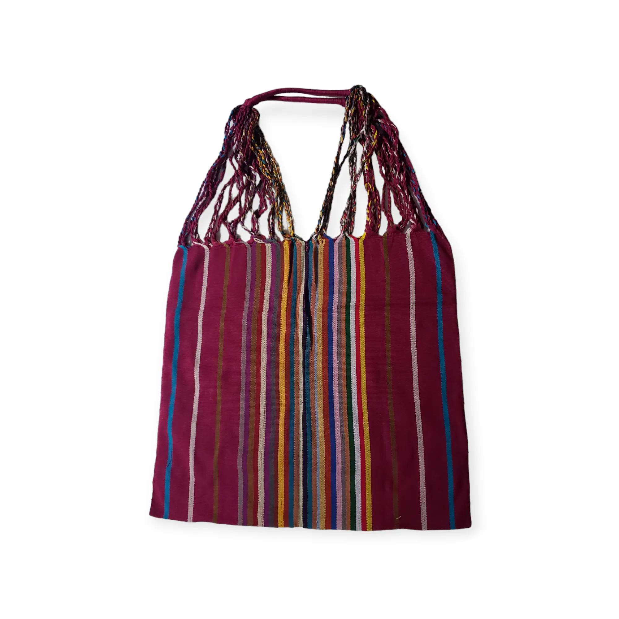 Mexican Striped Hammock Bag Woven Tote Chiapas Women's Handmade