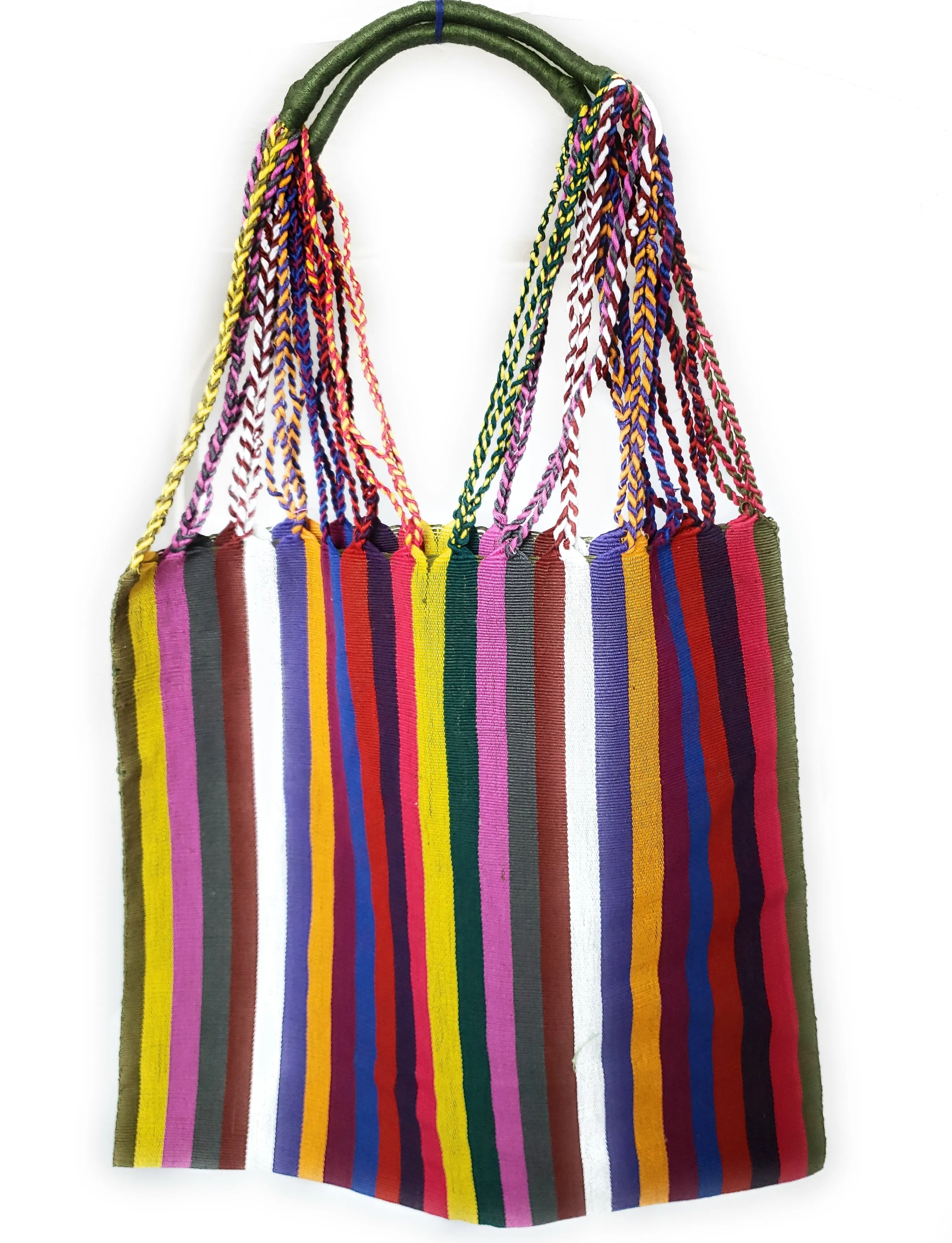 Mexican Striped Hammock Bag Woven Tote Chiapas Women's Handmade