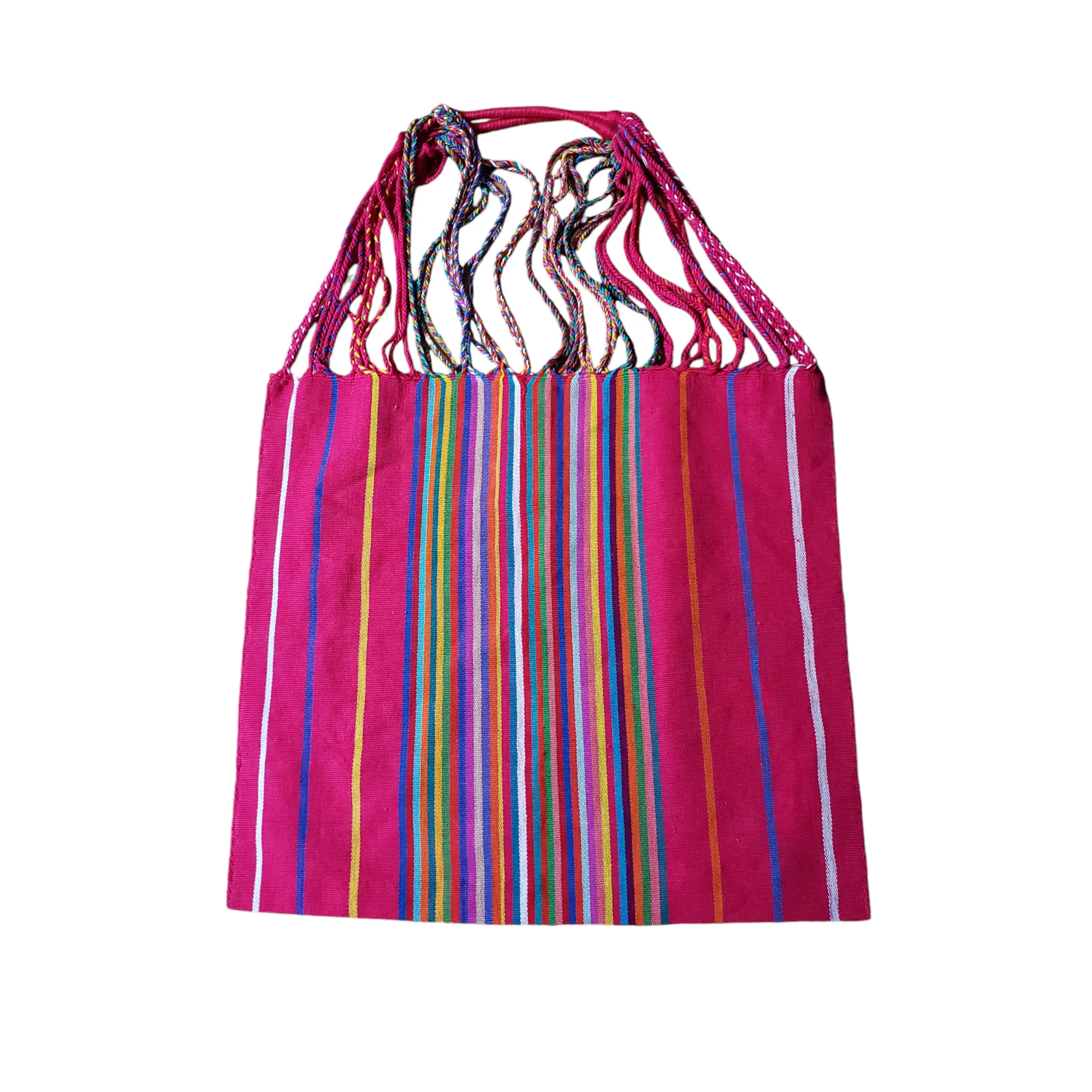 Mexican Striped Hammock Bag Woven Tote Chiapas Women's Handmade