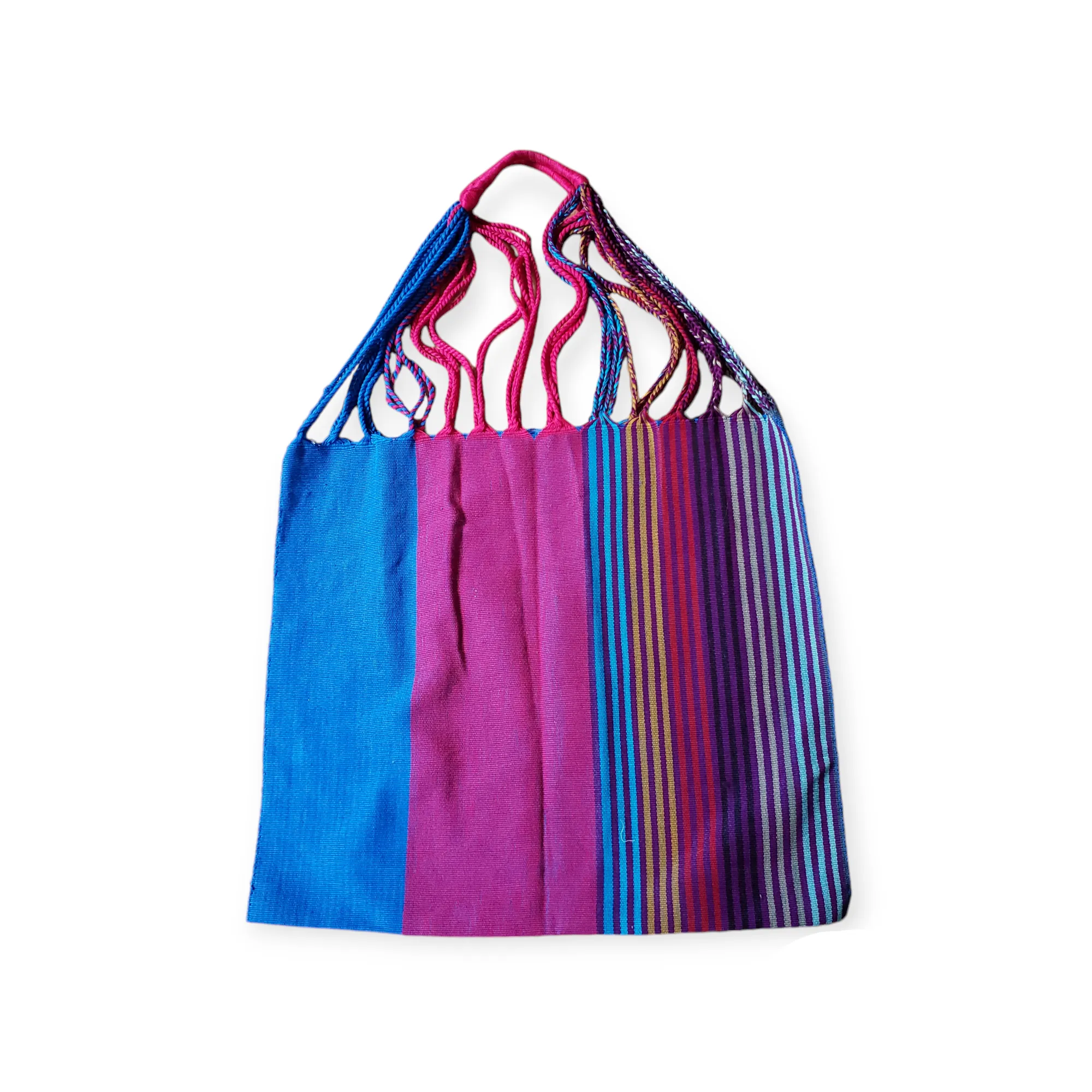 Mexican Striped Hammock Bag Woven Tote Chiapas Women's Handmade