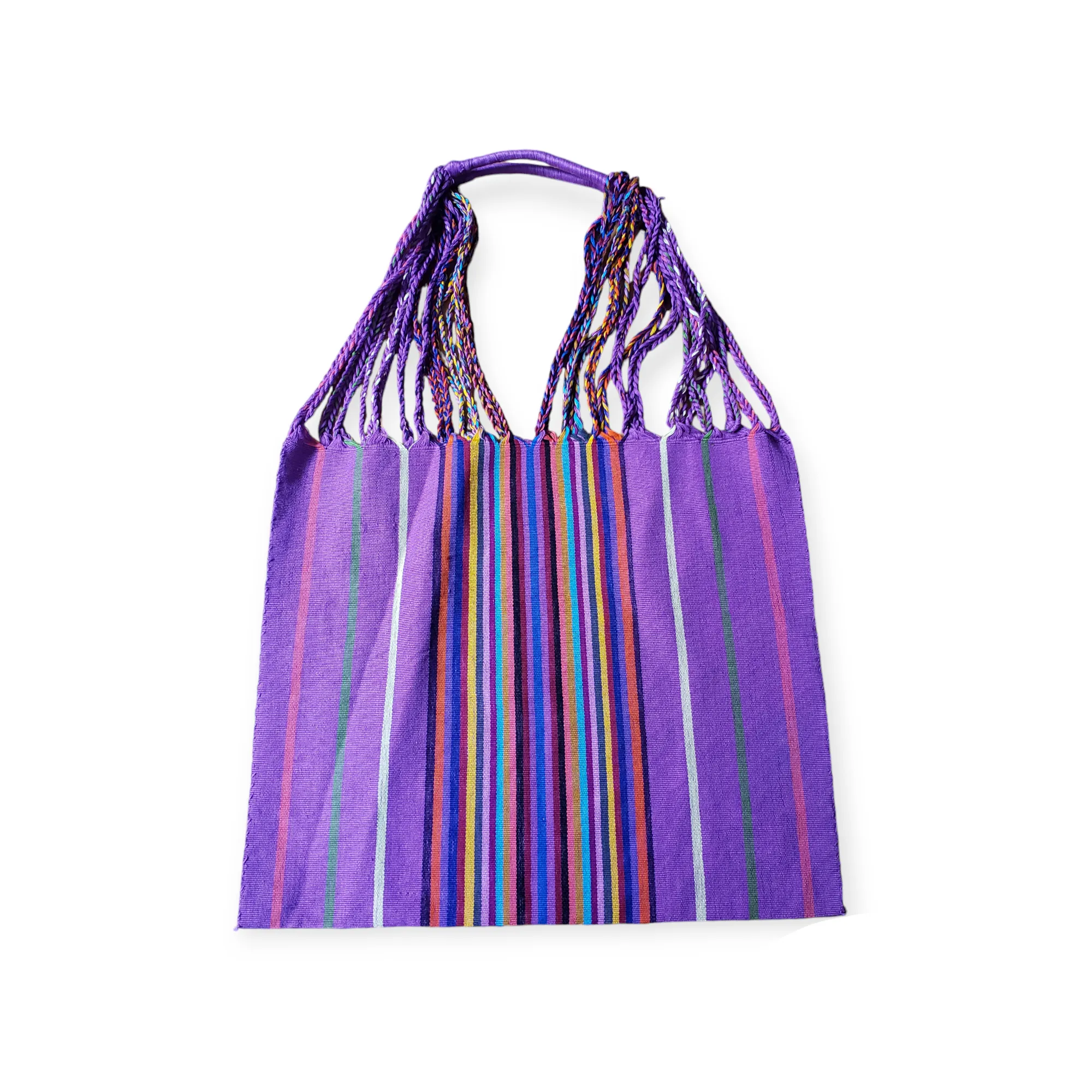 Mexican Striped Hammock Bag Woven Tote Chiapas Women's Handmade