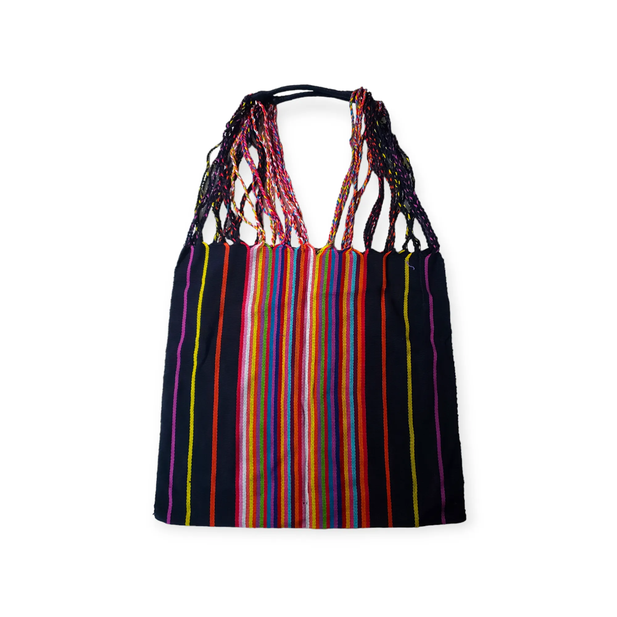 Mexican Striped Hammock Bag Woven Tote Chiapas Women's Handmade