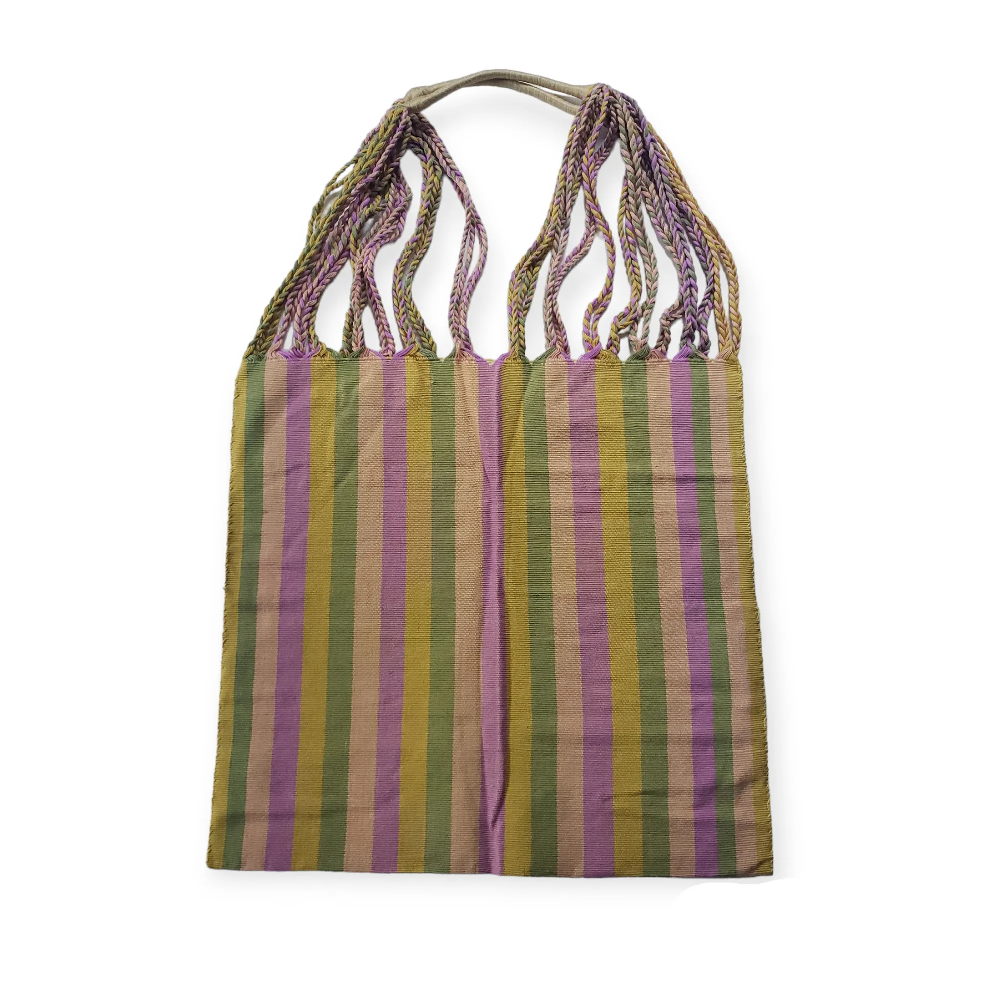 Mexican Striped Hammock Bag Woven Tote Chiapas Women's Handmade