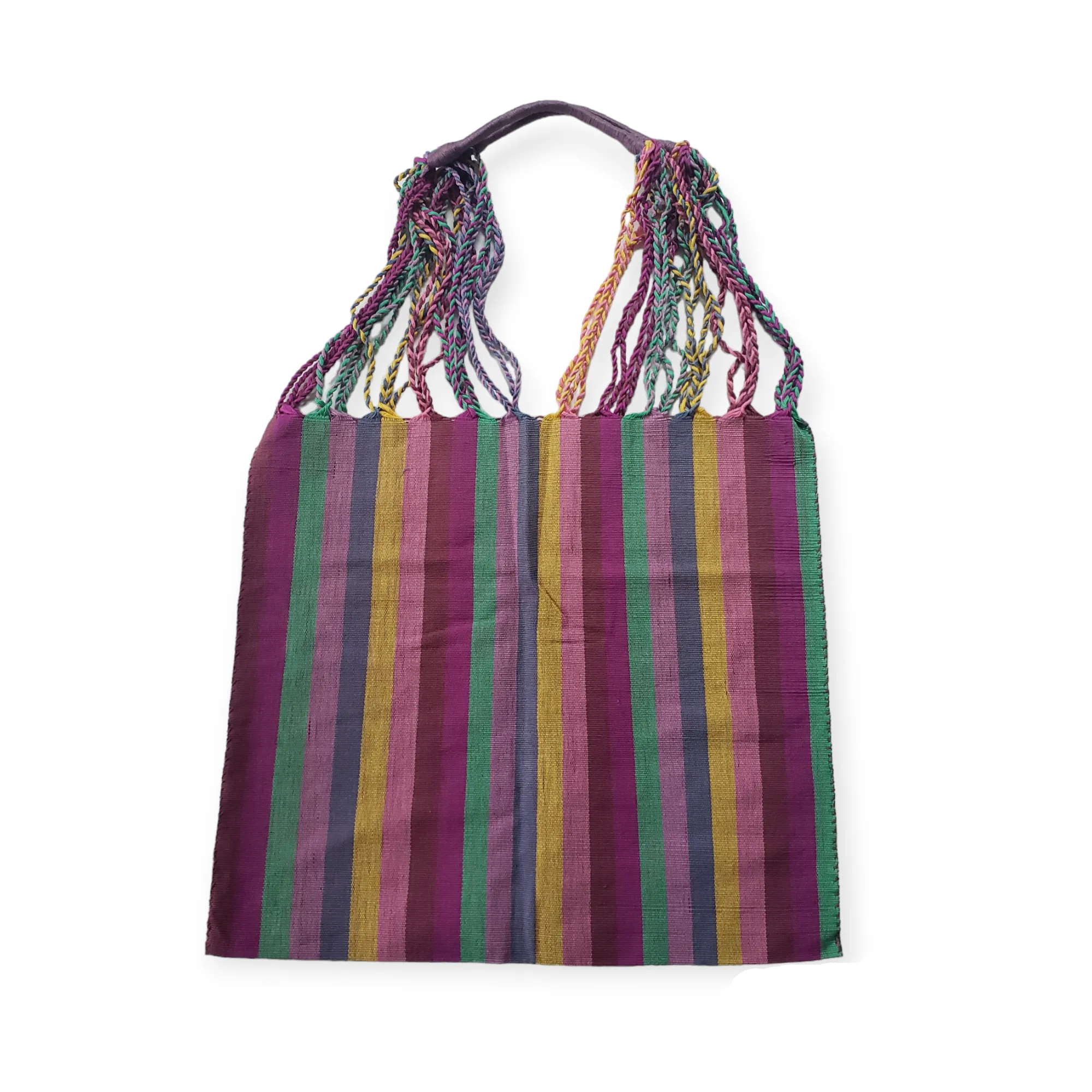 Mexican Striped Hammock Bag Woven Tote Chiapas Women's Handmade