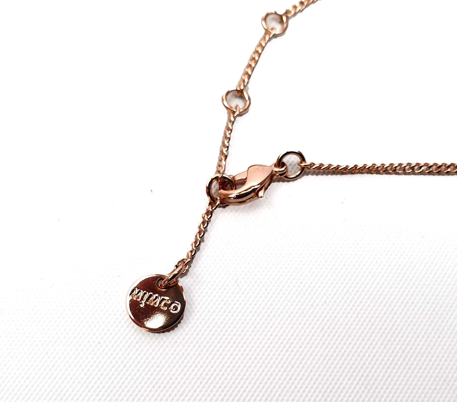 Mimco delicate bronze coloured  bracelet with diamante charm