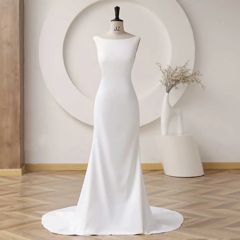 Minimalist Destination Crepe Wedding Dress ET3057