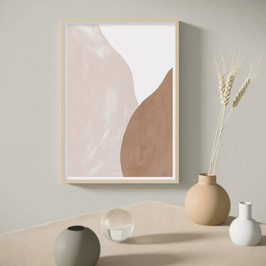 Modern Beige Brown Abstract Geometric