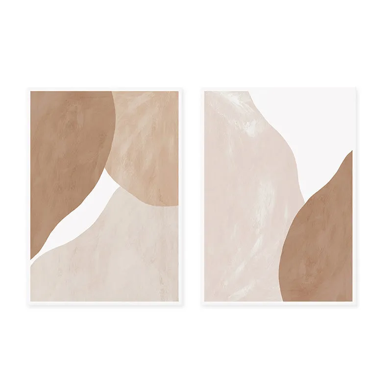 Modern Beige Brown Abstract Geometric