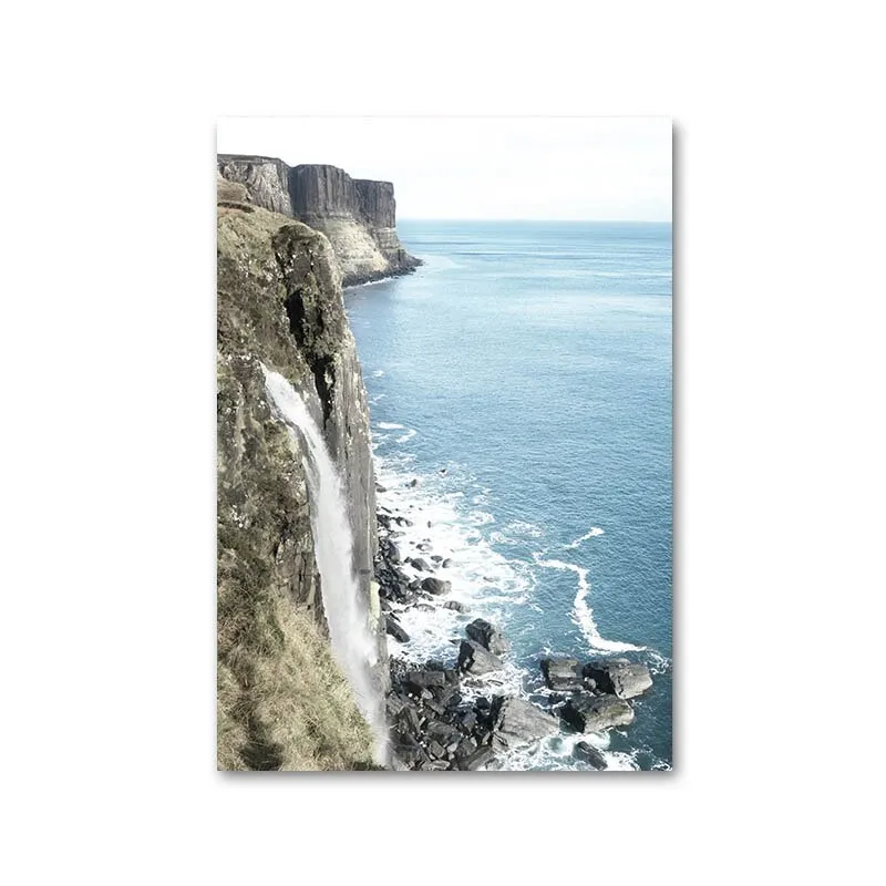 Mountain Lake Waterfall Wall Art