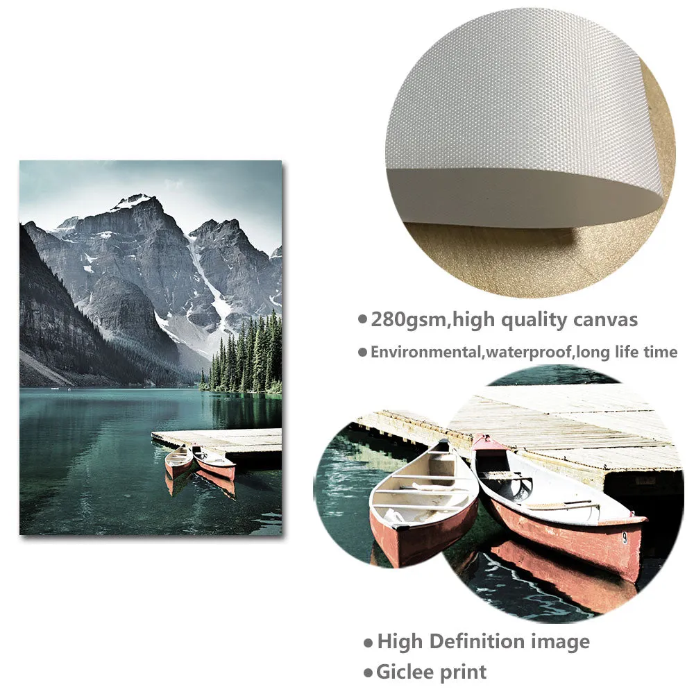 Mountain Lake Waterfall Wall Art