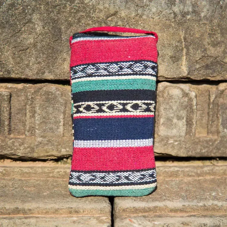 Multicolor Striped Shoulder Mobile Pouch