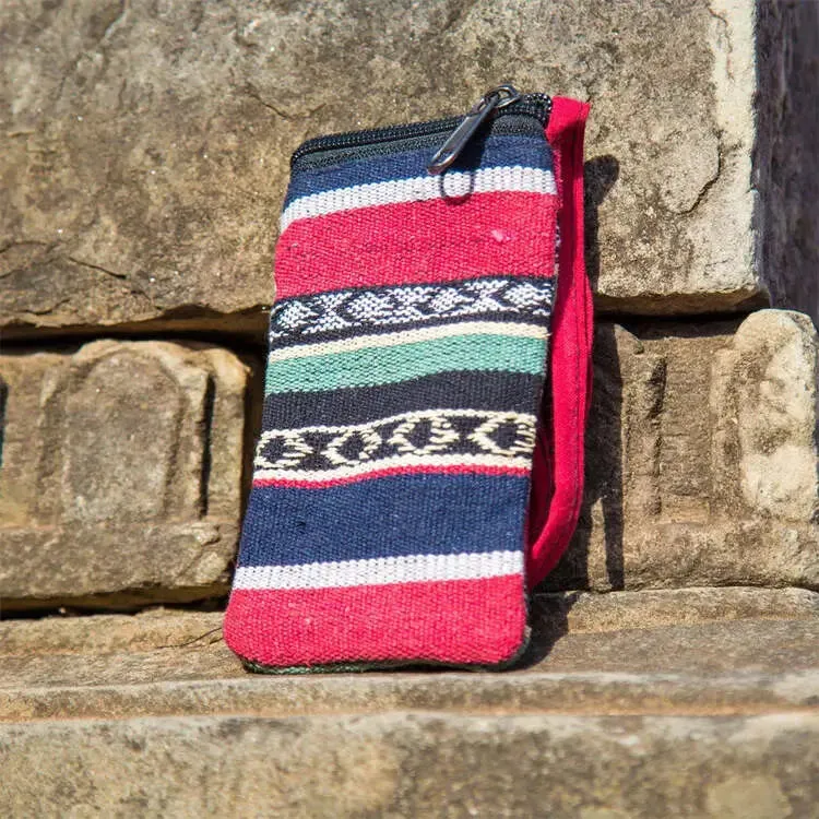 Multicolor Striped Shoulder Mobile Pouch