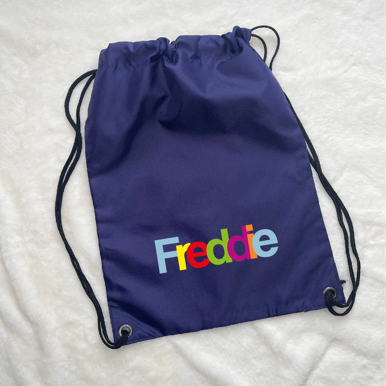 Multicoloured Name Personalised Pe Kit / Gym Bag