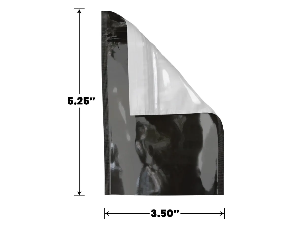 Mylar Bag Black/Clear 1/8 Oz - 3.5 Grams - (100 to 50,000 Count)