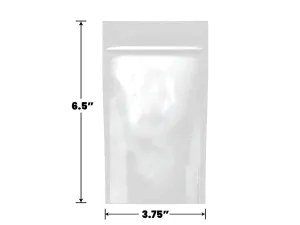 Mylar Bag White/Clear - 1/4 Oz - 7 Grams - 4" x 6.5" - (100 to 50,000 Count)