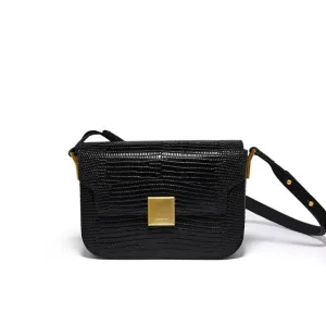 New Retro All-match Leather Knight Lizard Pattern Saddle Bag
