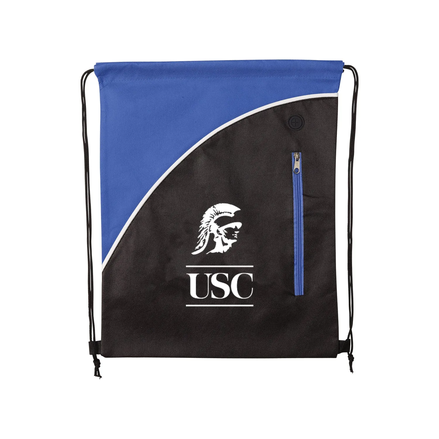 NON-WOVEN DRAWSTRING BACKPACK WITH ZIPPER POCKET