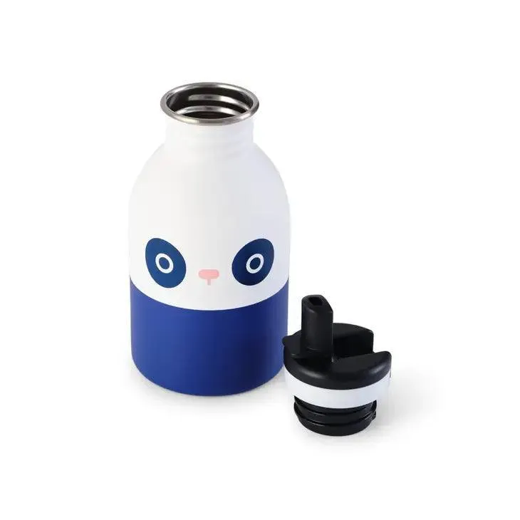 Noodoll Stainless Steel Bottle - Ricebamboo Panda - Blue/White
