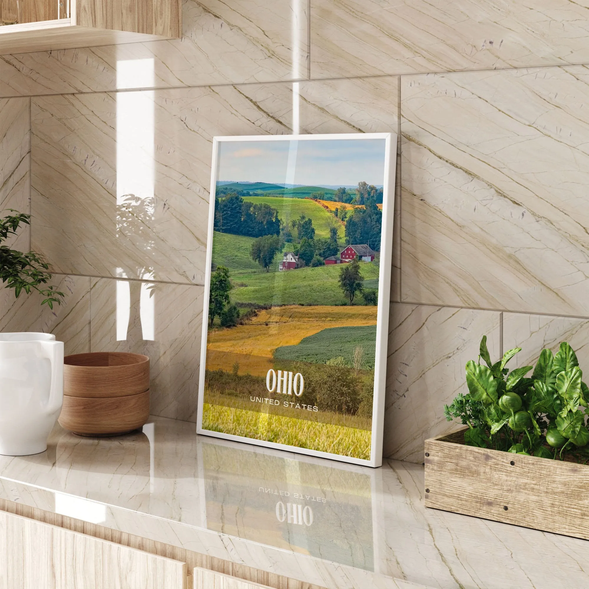 Ohio Retro Wall Art, USA