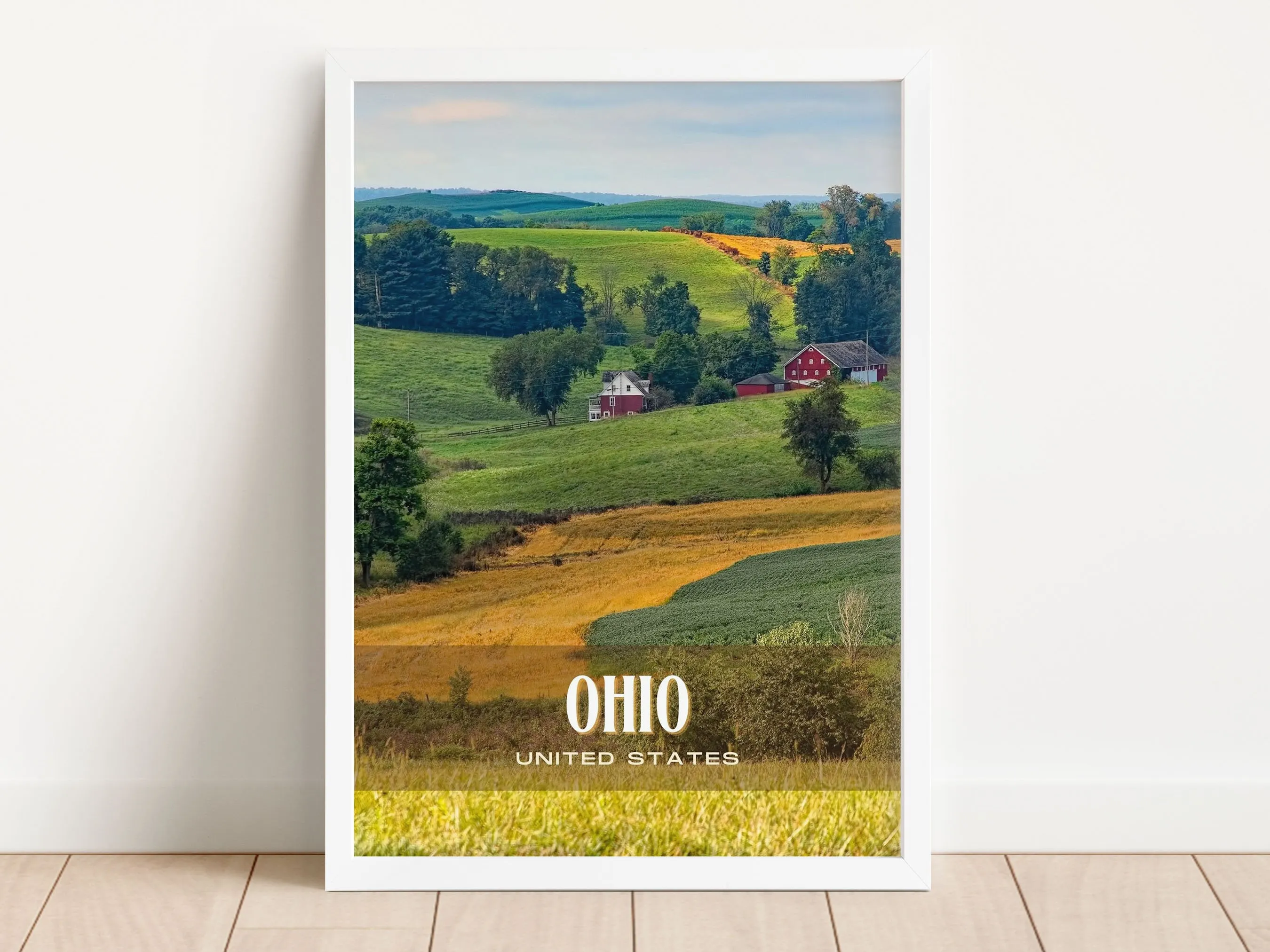 Ohio Retro Wall Art, USA