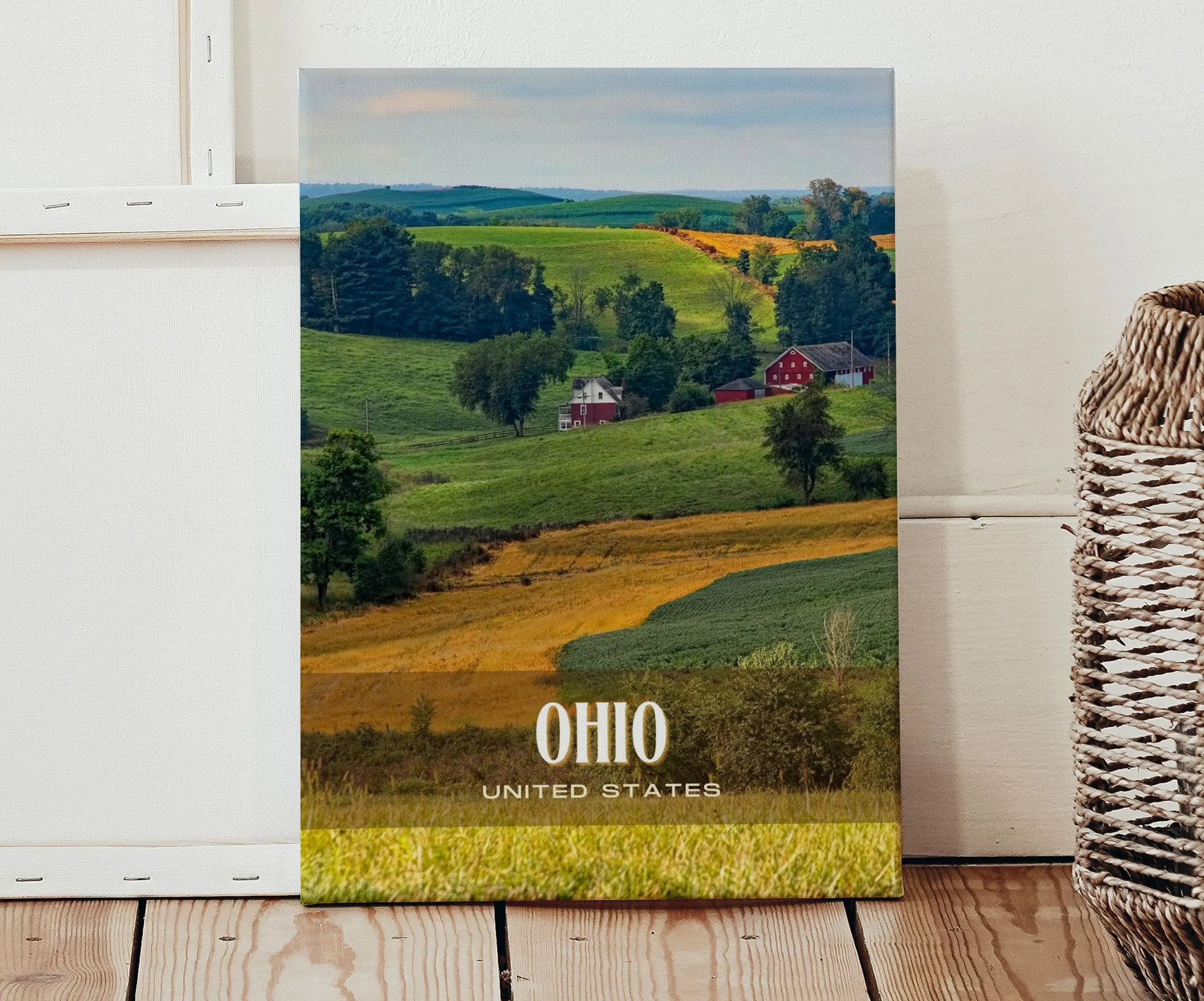Ohio Retro Wall Art, USA