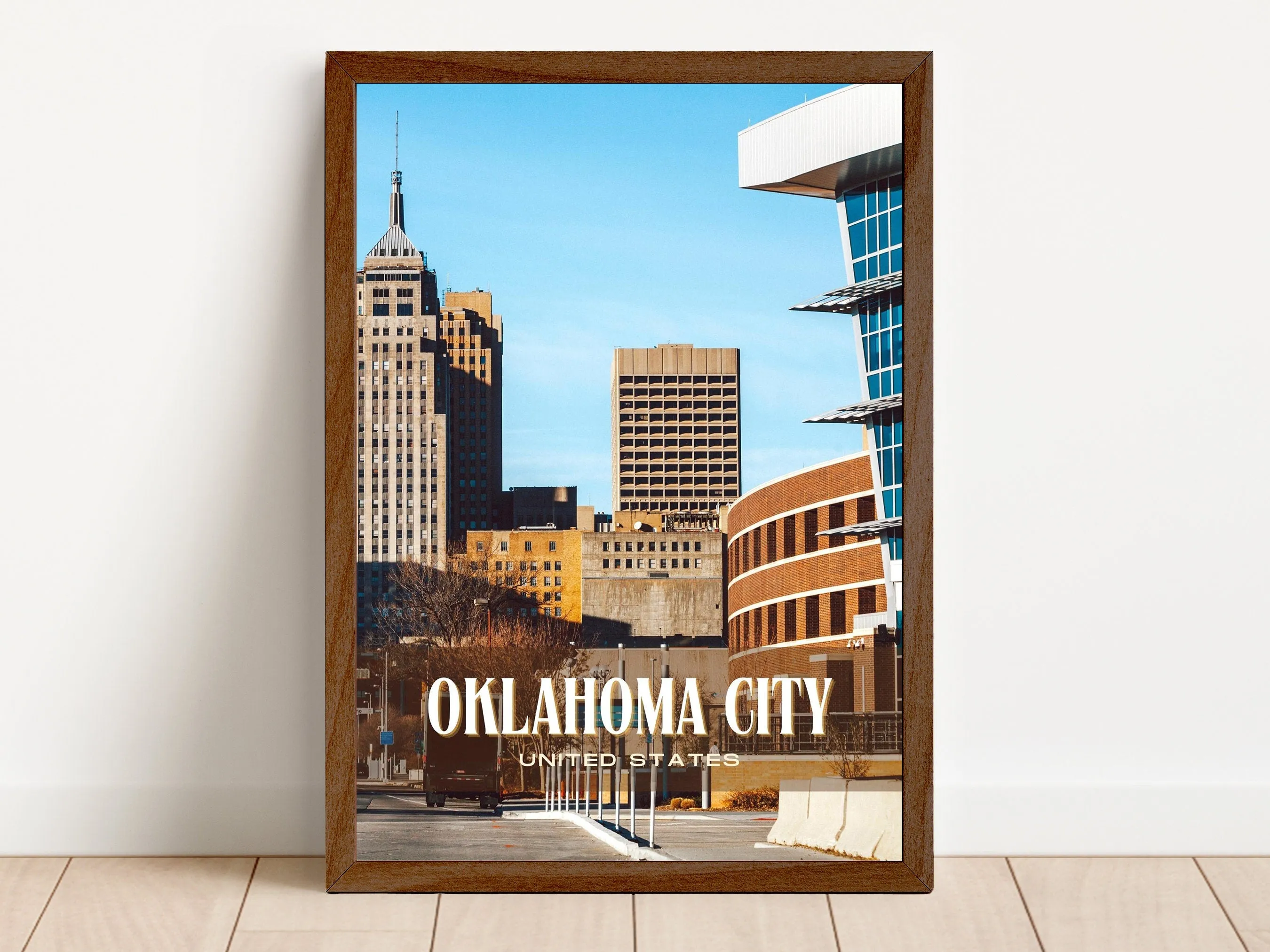 Oklahoma City Retro Wall Art, Oklahoma, USA